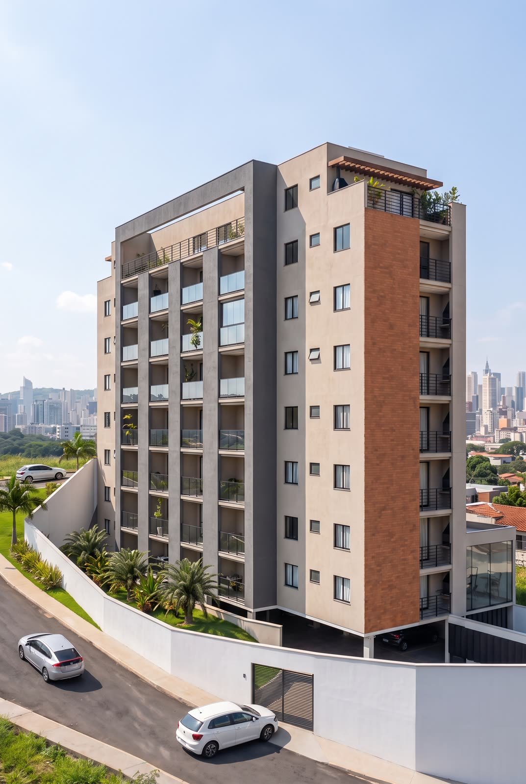 Fachada do Urban One com vista para a cidade